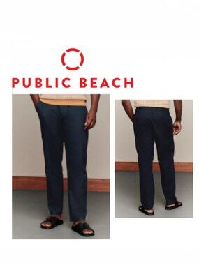 NWOT Blue Men Linen Cotton Pants  Medium